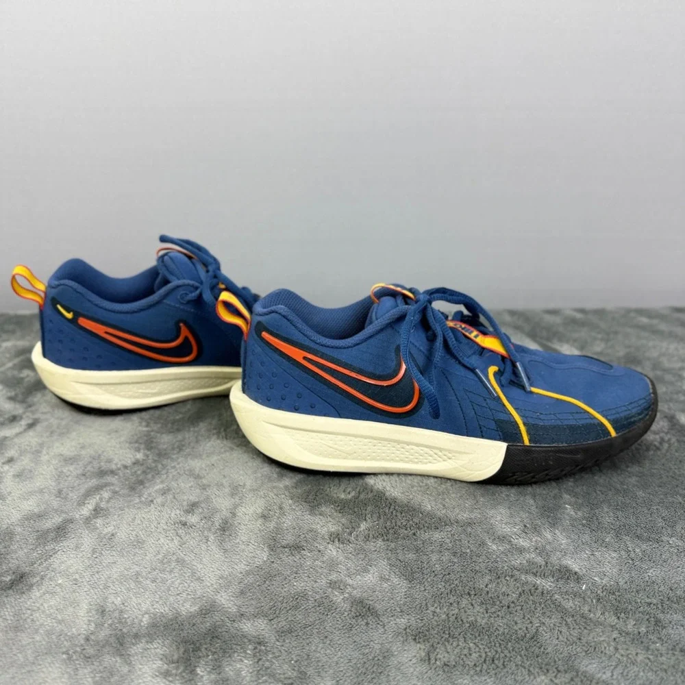 Nike Kids Basketball Shoes Blue Orange Sneakers‎ Athletic 6Y
